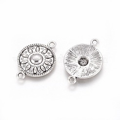 Flat Round Tibetan Style Alloy Links connectors&nbsp;X-TIBEP-R345-11AS-RS
