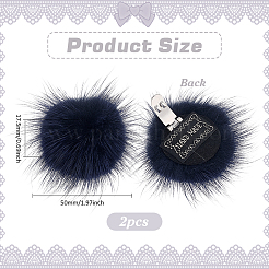 Faux Mink Fur Shoes Buckle Clip&nbsp;AJEW-WH0248-670D