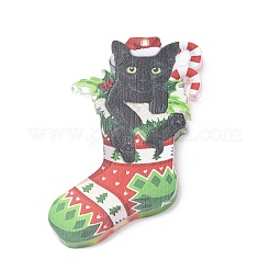 Christmas Cat Shape Acrylic Pendant Decoration&nbsp;HJEW-E007-01G-05