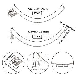 4Pcs 2 Styles Alloy Shoe Decoration Chain&nbsp;AJEW-FG0003-81B