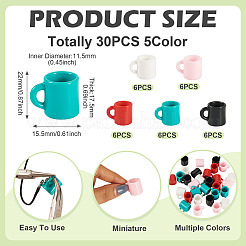 30Pcs 5 Colors Resin Miniature Food Play Doll House Accessories Charm&nbsp;AJEW-TA0003-11