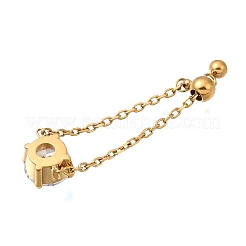 304 Stainless Steel Pave Cubic Zirconia Adjustable Chain Rings&nbsp;RJEW-P189-01B-G