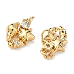 Brass Micro Pave Cubic Zirconia Pendants&nbsp;KK-A291-29G