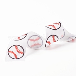 Single Face Baseball Printed Polyester Grosgrain Ribbons&nbsp;SRIB-P019-02