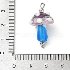 304 Stainless Steel with Handmade Bumpy Lampwork Pendants&nbsp;LA-CBA4231-01A-P