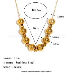 Stainless Steel Round Beaded Necklaces for Women&nbsp;UA9365-1