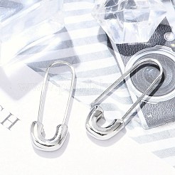 304 Stainless Steel Safety Pin Charm Huggie Hoop Earrings for Women&nbsp;EJEW-C096-41P