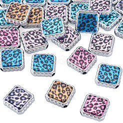 30Pcs UV Plating Printed Opaque Acrylic Beads&nbsp;OACR-TA0001-73C