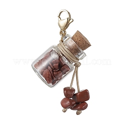 Chakra Natural & Synthetic Gemstone Chip inside Glass Wishing Bottle Pendants Decorations&nbsp;HJEW-JM01892