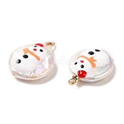 Baroque Style Natural Keshi Pearl Pendants with Enamel&nbsp;PEAR-G013-02A