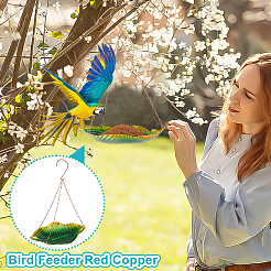 1Pc Leaf Iron Bird Hanging Feeder Tray&nbsp;AJEW-GA0007-34