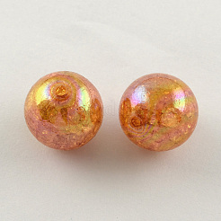 AB Color Transparent Crackle Round Acrylic Beads&nbsp;CACR-S006-M