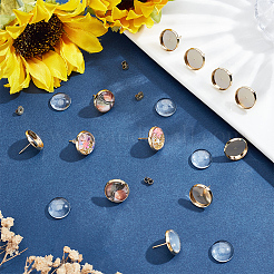 40Pcs 304 Stainless Steel Stud Earring Settings&nbsp;DIY-SP0007-46A