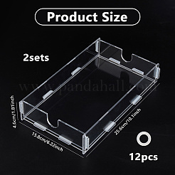 2 Bags Rectangle Acrylic Napkin Storage Box&nbsp;AJEW-DC0004-18