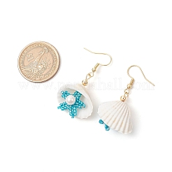 Shell Shape 304 Stainless Steel Dangle Earrings&nbsp;EJEW-MZ00376-04
