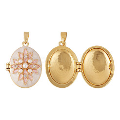 1Pc Brass Micro Pave Clear Cubic Zirconia Locket Pendants&nbsp;KK-TADJ0001-06
