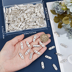 180Pcs 3-Hole Iron Grade A Rhinestone Bridge Spacers&nbsp;RB-BBC0001-04S