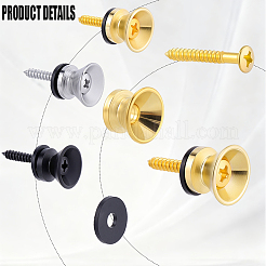 12 Sets 3 Colors Alloy Guitar Strap Button Tail Nails for Acoustic and Folk Instruments&nbsp;FIND-CN0002-18