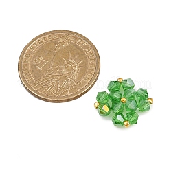 5Pcs Green Color Theme Transparent Glass Bead Weaved Cabochons&nbsp;PALLOY-JF04465-02
