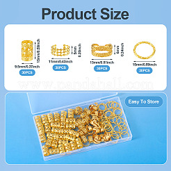 120Pcs 4 Styles Iron Dreadlocks Beads Hair Decoration&nbsp;FIND-TA0005-09G