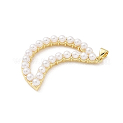 Brass ABS Imitation Pearl Pendants&nbsp;KK-B141-37G