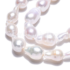 Natural Baroque Pearl Keshi Pearl Beads Strands&nbsp;PEAR-S020-F10-02