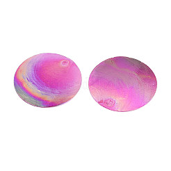 Spray Painted Natural Capiz Shell Pendants&nbsp;SSHEL-T017-15B