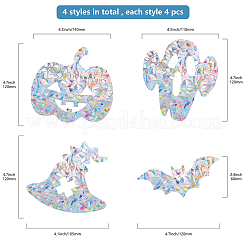 16Sheets 4 Style Waterproof PVC Colored Laser Stained Window Film Adhesive Stickers&nbsp;DIY-WH0256-059