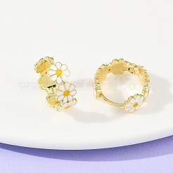 Brass Enamel Hoop Earrings&nbsp;X-EJEW-S277-01G