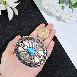1Pc Oval with Flower Pattern Alloy Buckles&nbsp;FIND-CL0002-52A
