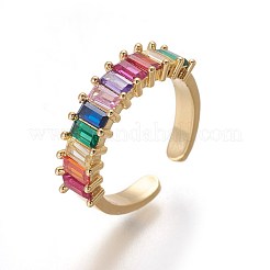 Cubic Zirconia Cuff Rings&nbsp;RJEW-P074-09G
