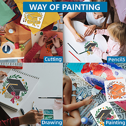 1Pc PET Hollow Out Drawing Painting Stencils&nbsp;DIY-MA0004-61B-06