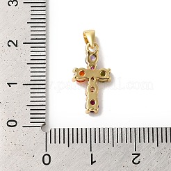Rack Plating Brass Cubic Zirconia Pendants&nbsp;KK-G504-17G