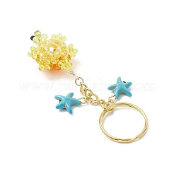 Glass and Synthetic Turquoise Turtle keychains&nbsp;KEYC-MZ00040-01