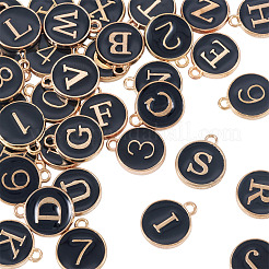 36Pcs 36 Styles Letter A~Z & Number 0~9 Alloy Enamel Charms&nbsp;ENAM-TA0003-11A