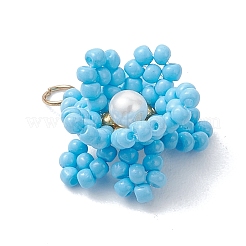 8Pcs Glass Seed Beaded Pendants&nbsp;PALLOY-MZ01246