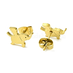 Cute Little Animal Theme 304 Stainless Steel Stud Earrings&nbsp;LS-EJEW-B041-03C-G