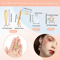 40Pcs Brass Stud Earring Findings&nbsp;KK-CN0002-08