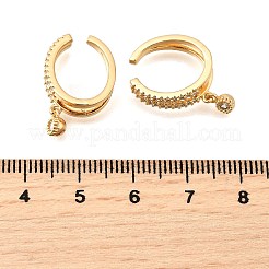 Brass Micro Pave Clear Cubic Zirconia Cuff Earrings&nbsp;EJEW-F370-30G