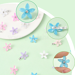 30Pcs 5 Colors Zinc Alloy Resin Hair Fastener&nbsp;OHAR-SC0001-16A