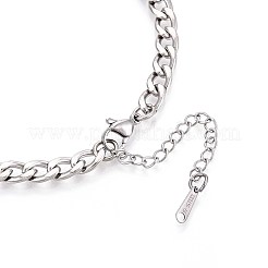 6MM 304 Stainless Steel Cuban Link Chain Necklaces&nbsp;NJEW-N058-11P