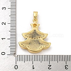 Christmas Brass Micro Pave Cubic Zirconia Pendants&nbsp;KK-H468-03B-01G
