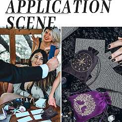 4Pcs 2 Colors Twelve Constellations Pattern Velvet Packing Pouches&nbsp;TP-CN0001-18B