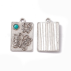 Synthetic Turquoise Half Round Pendants&nbsp;PALLOY-D013-25AS-E
