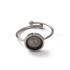 Adjustable 304 Stainless Steel Cuff Ring Components&nbsp;STAS-D372-08P-03