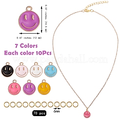 70Pcs 7 Colors Alloy Enamel Charms&nbsp;ENAM-SZ0002-22