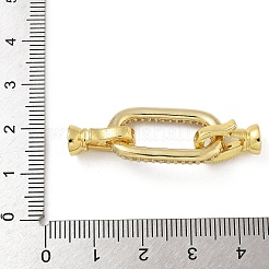 Rack Plating Brass Micro Pave Clear Cubic Zirconia Fold Over Clasps&nbsp;KK-A234-021B-G