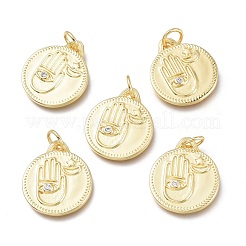 Brass Micro Pave Clear Cubic Zirconia Pendants&nbsp;ZIRC-Q023-02G