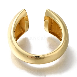 Rack Plating Brass Clear Cubic Zirconia Wide Open Cuff Rings&nbsp;RJEW-S411-15G