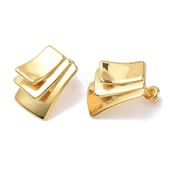 Layered Irregular Rectangle 304 Stainless Steel Stud Earrings for Women&nbsp;EJEW-K333-16G